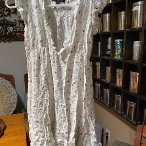 Papillon Los Angeles boutique super soft light dress with ruffles and bird print